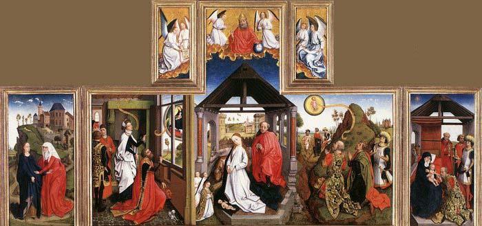 unknow artist Nativity Triptych Sweden oil painting art